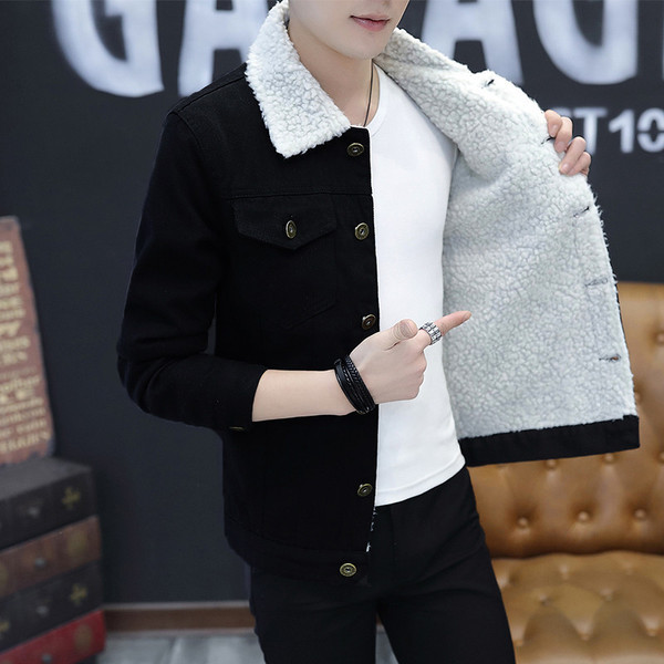 Jachetă casual bărbătească din denim pentru iarnă în patru culori