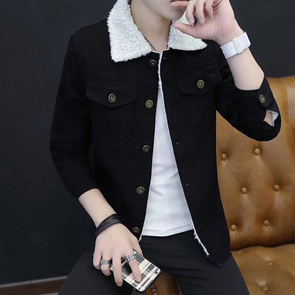 Jachetă casual bărbătească din denim pentru iarnă în patru culori