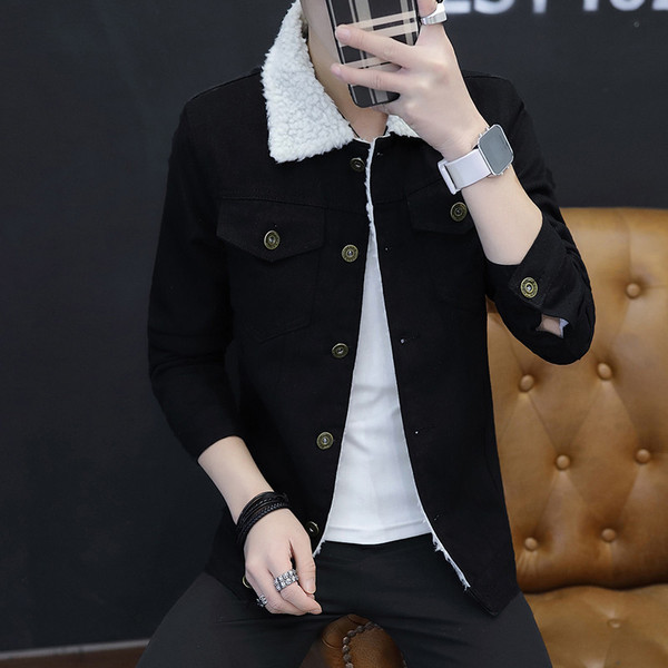 Jachetă casual bărbătească din denim pentru iarnă în patru culori