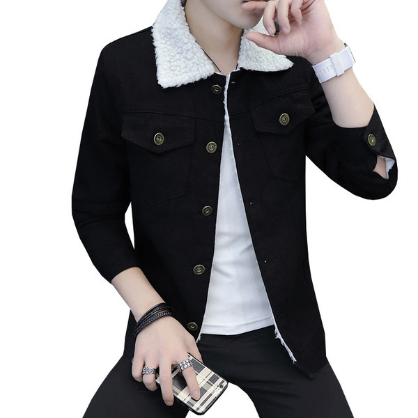 Jachetă casual bărbătească din denim pentru iarnă în patru culori