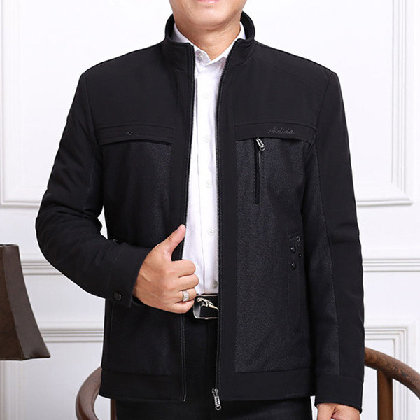 Стилно мъжко яке с мека подплата в черен цвят