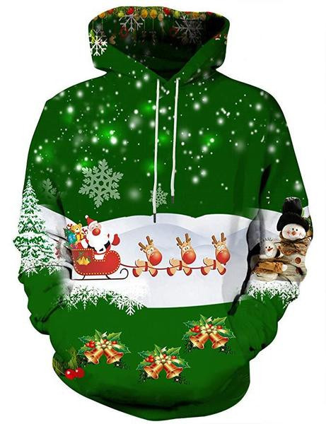 3D T-Shirt για άντρες με κουκούλα με Χριστούγεννα Holiday Motives and Patterns