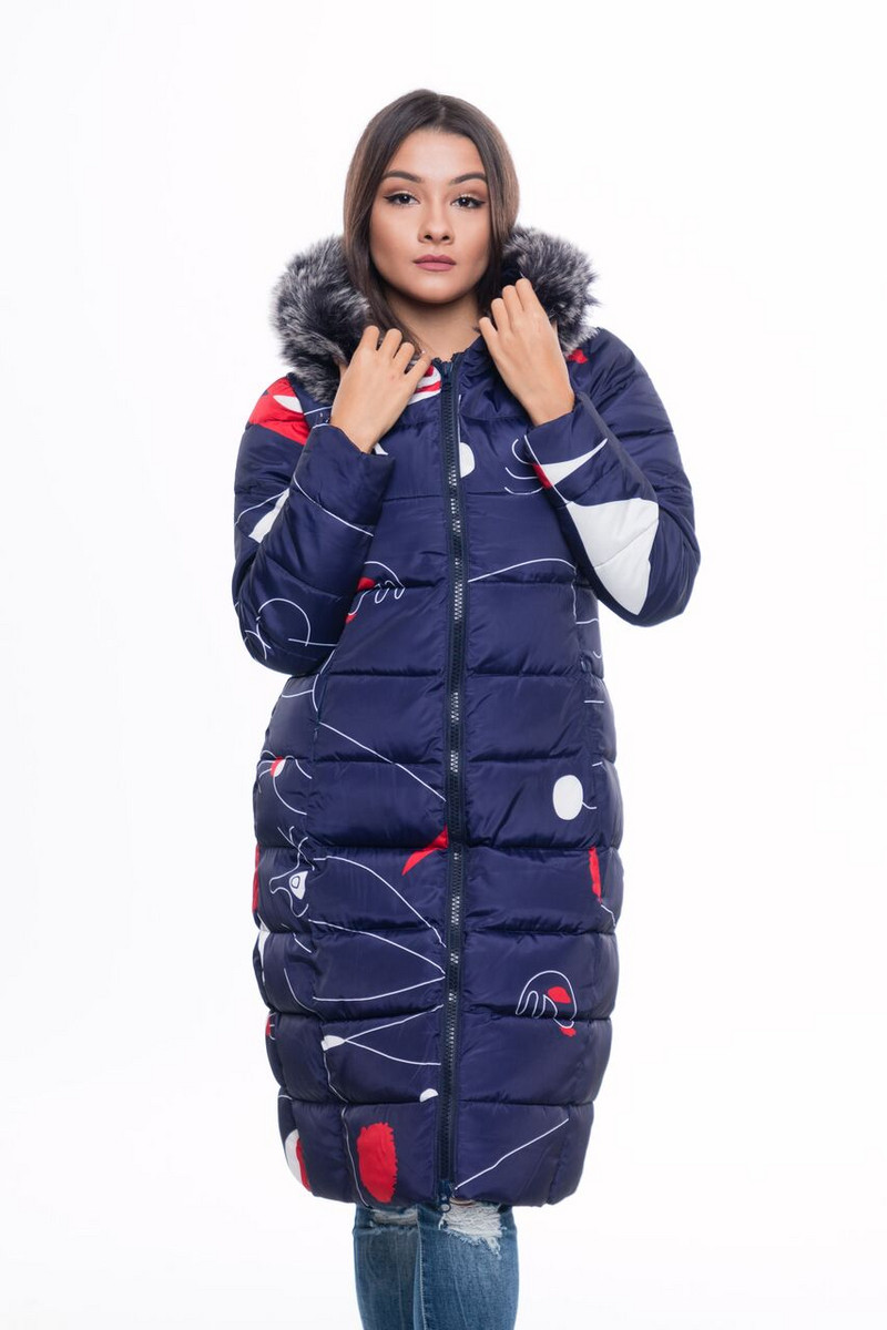 Γυναικείο χειμωνιάτικο μπουφάν με κουκούλα και γούνα σε τέσσερα χρώματα