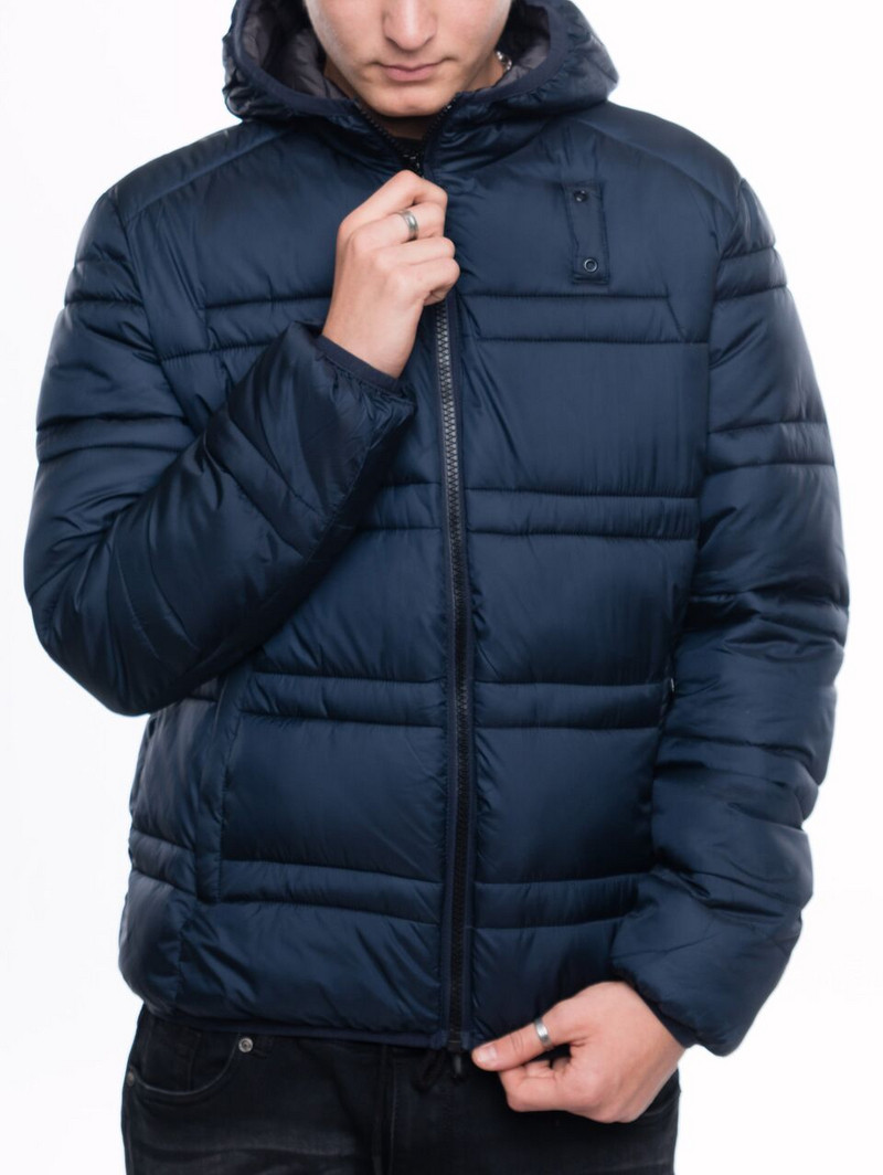 Μοντέρνο χειμωνιάτικο ανδρικό μπουφάν με κουκούλα σε τέσσερα χρώματα