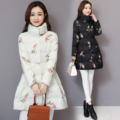 Modern női kabát virágos motívumokkal, több színben