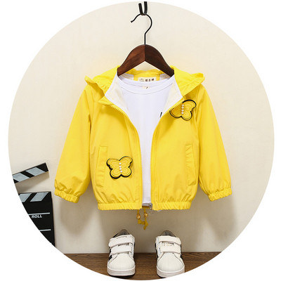 Őszi gyerekdzseki lányoknak 3D díszítéssel és gyöngyökkel két színben