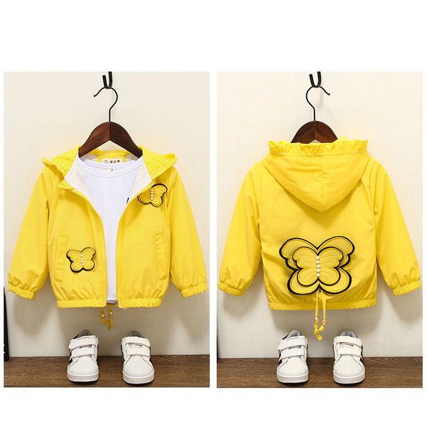 Őszi gyerekdzseki lányoknak 3D díszítéssel és gyöngyökkel két színben