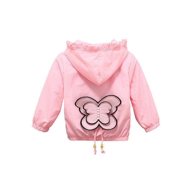 Őszi gyerekdzseki lányoknak 3D díszítéssel és gyöngyökkel két színben