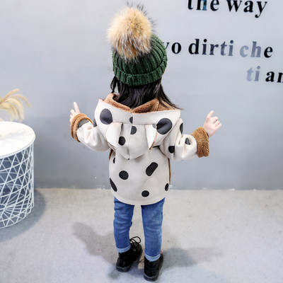 Καθημερινό παιδικό μπουφάν για κορίτσια με τσέπες και κουκούλα σε δύο χρώματα