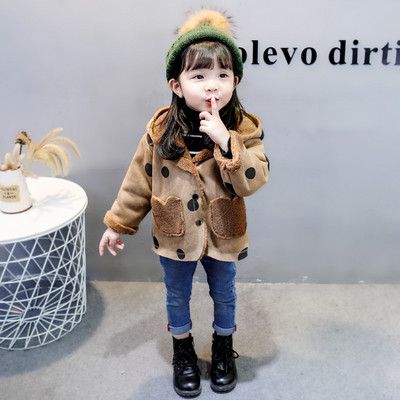 Καθημερινό παιδικό μπουφάν για κορίτσια με τσέπες και κουκούλα σε δύο χρώματα