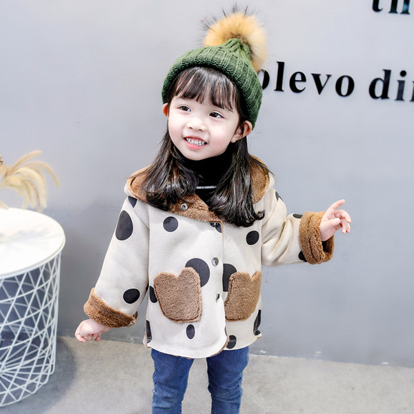 Καθημερινό παιδικό μπουφάν για κορίτσια με τσέπες και κουκούλα σε δύο χρώματα