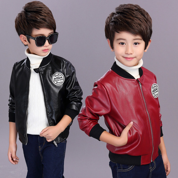 Модерно детско яке от еко кожа в два цвята