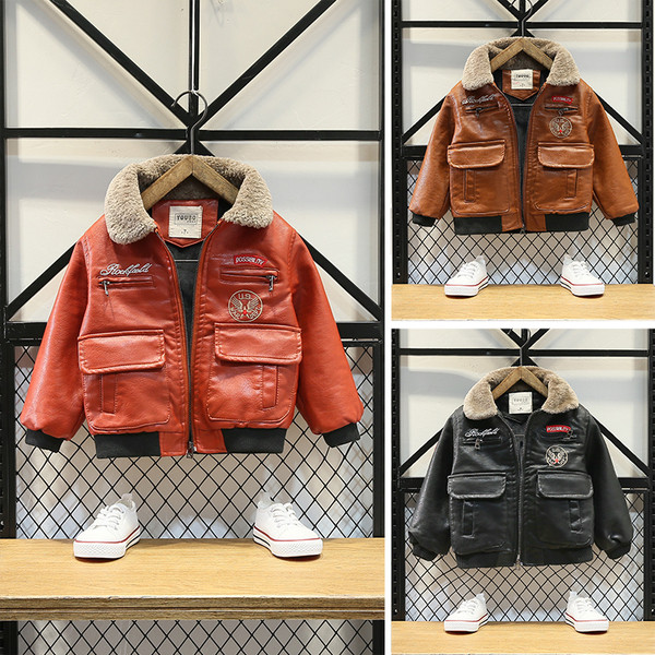 Öko bőrből készült napi gyerekkabát fiúknak három színben