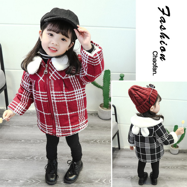 Παιδικό παλτό για κορίτσια με απαλή επένδυση σε δύο χρώματα