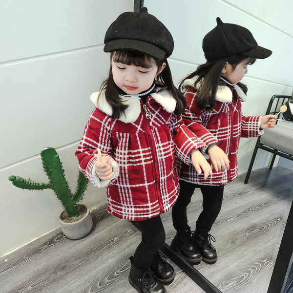 Παιδικό παλτό για κορίτσια με απαλή επένδυση σε δύο χρώματα