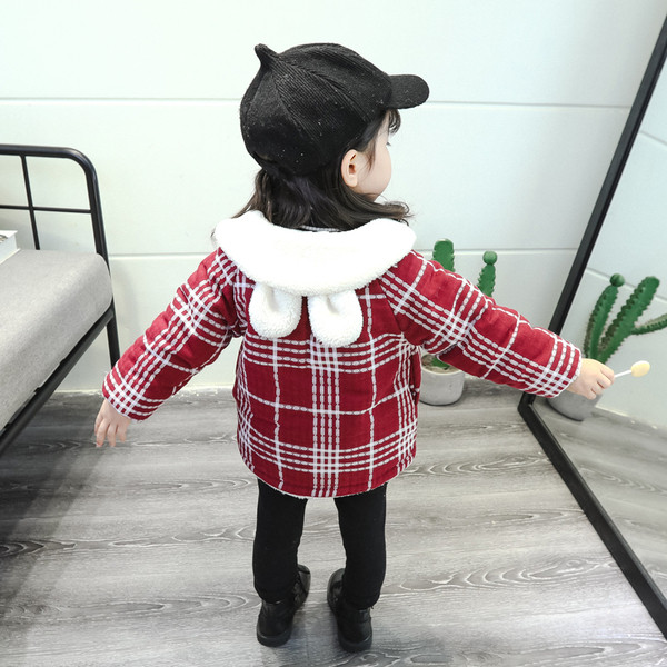 Παιδικό παλτό για κορίτσια με απαλή επένδυση σε δύο χρώματα