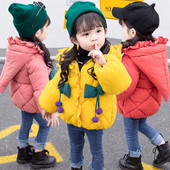 Παιδικό μπουφάν για κορίτσια με κορδέλες σε τρία χρώματα