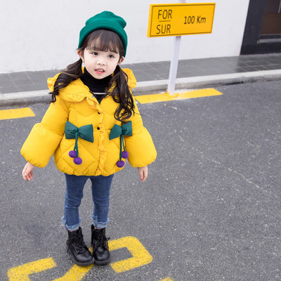 Παιδικό μπουφάν για κορίτσια με κορδέλες σε τρία χρώματα