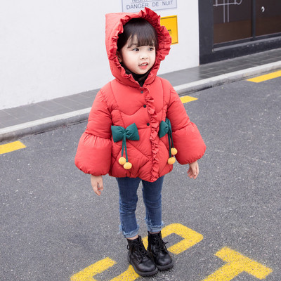 Παιδικό μπουφάν για κορίτσια με κορδέλες σε τρία χρώματα