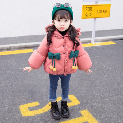 Παιδικό μπουφάν για κορίτσια με κορδέλες σε τρία χρώματα