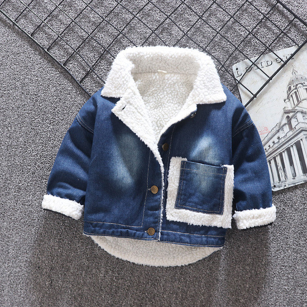 Korszerű gyermek farmerdzseki puha béléssel