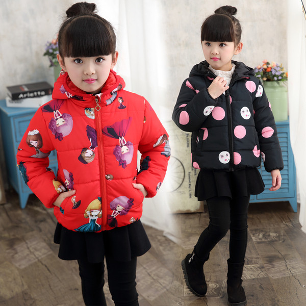 Χειμερινό παιδικό μπουφάν για κορίτσια με κουκούλα  σε δύο μοντέλα