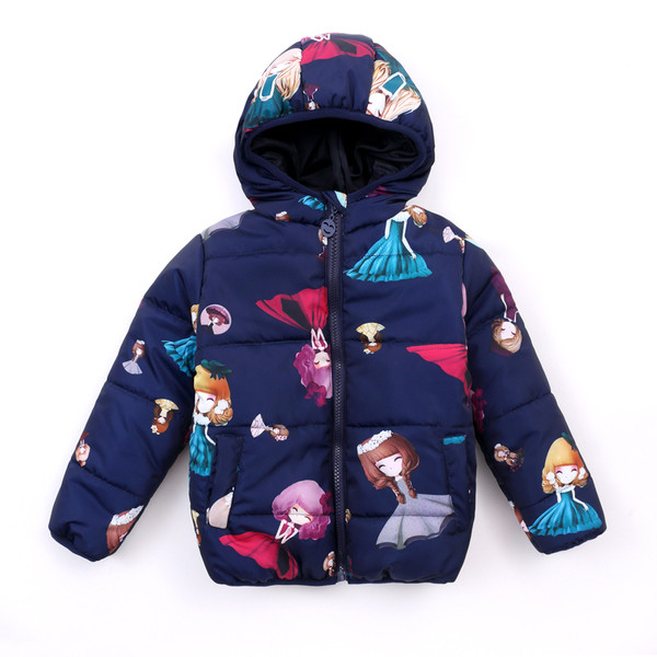 Χειμερινό παιδικό μπουφάν για κορίτσια με κουκούλα  σε δύο μοντέλα