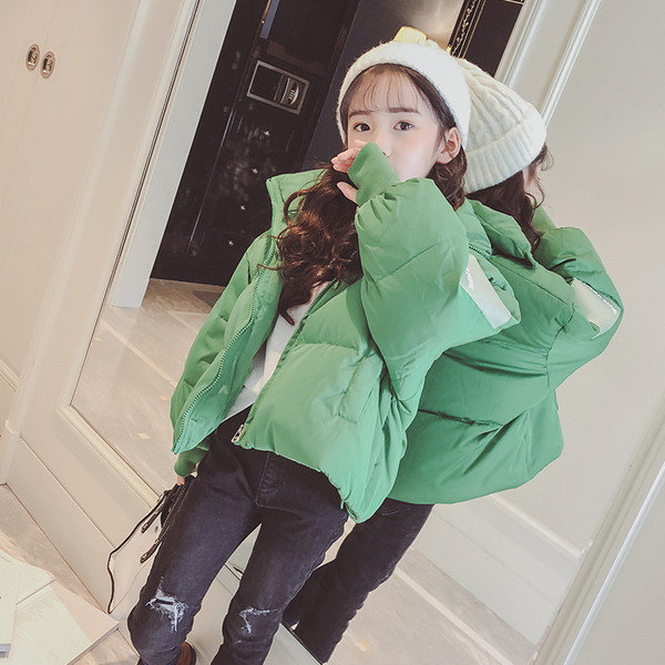 Παιδικό μπουφάν μοντέλο για κορίτσια σε πράσινο και μαύρο χρώμα