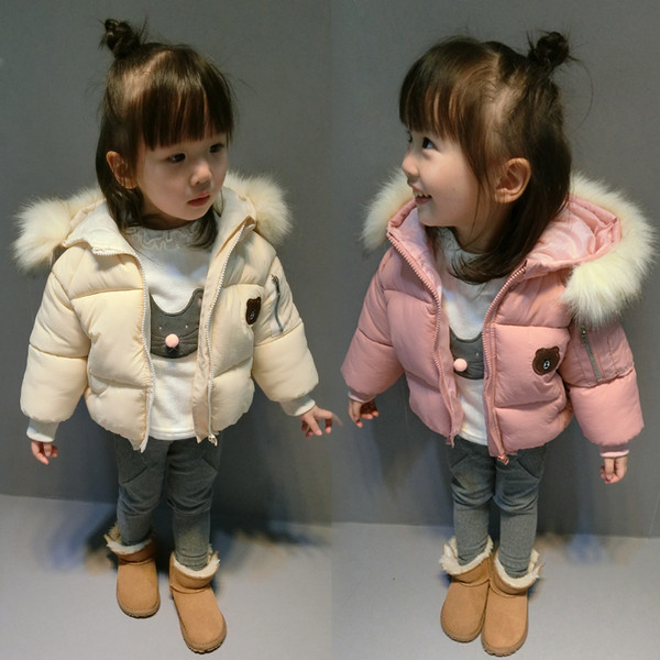 Napi gyerekkabát lányoknak hímzéssel, kapucnival pehely két színben