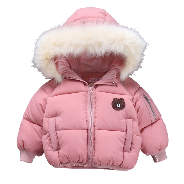 Napi gyerekkabát lányoknak hímzéssel, kapucnival pehely két színben