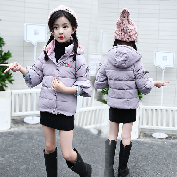 Modern gyerekkabát lányoknak szalagokkal, 7/8-as ujjakkal, többféle színben