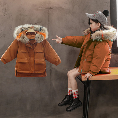 Ζεστό παιδικό μπουφάν για κορίτσια με πολύχρωμο χνούδι σε διάφορα χρώματα