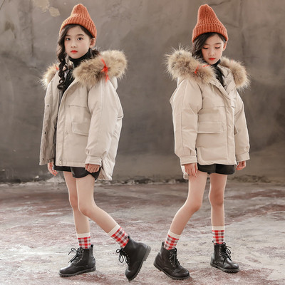 Ζεστό παιδικό μπουφάν για κορίτσια με πολύχρωμο χνούδι σε διάφορα χρώματα