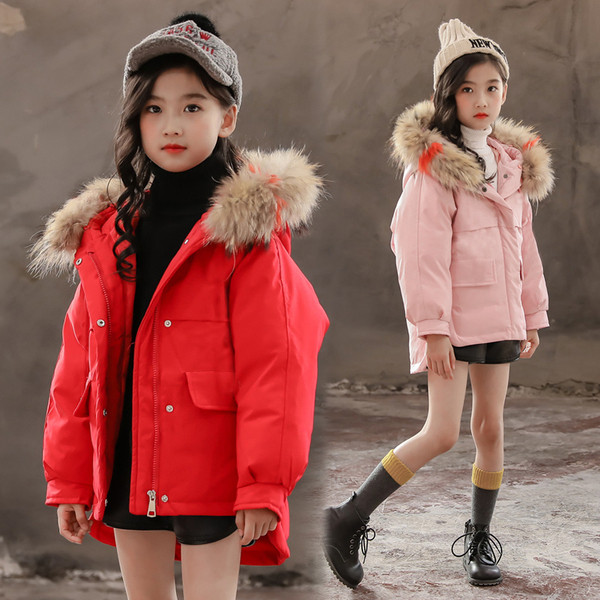 Ζεστό παιδικό μπουφάν για κορίτσια με πολύχρωμο χνούδι σε διάφορα χρώματα