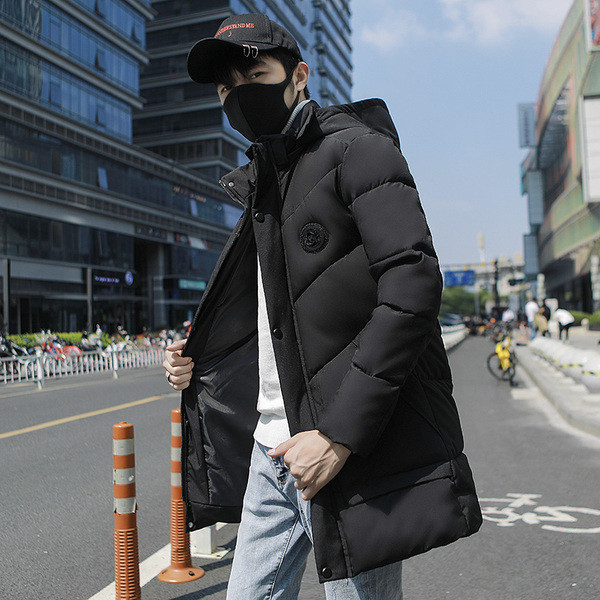 Elegáns férfi hosszú kabát két színben emblémával