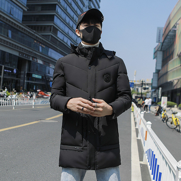 Elegáns férfi hosszú kabát két színben emblémával