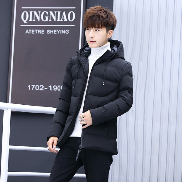 Modern férfi vastag kabát kapucnival több színben