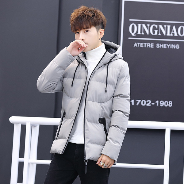 Modern férfi vastag kabát kapucnival több színben