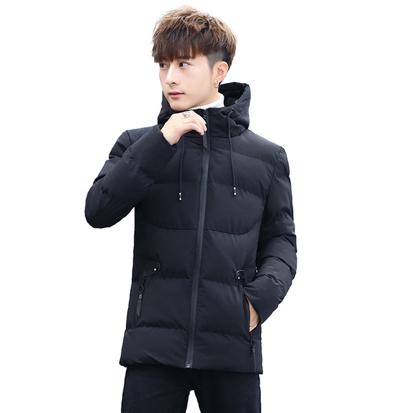 Modern férfi vastag kabát kapucnival több színben