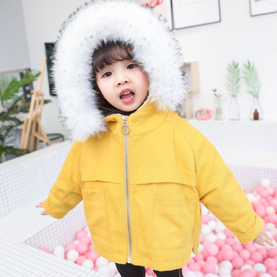 Καθημερινό παιδικό μπουφάν με κουκούλα και γούνα σε διάφορα χρώματα