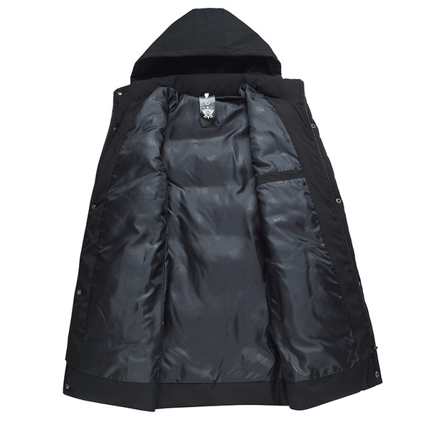 Μοντέρνο χειμερινό μπουφάν με κουκούλα σε δύο χρώματα