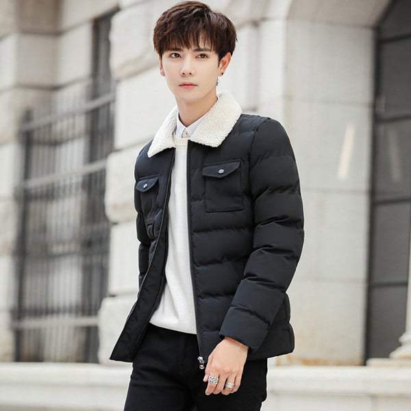 Modern téli férfi dzseki puha gallérral, három színben