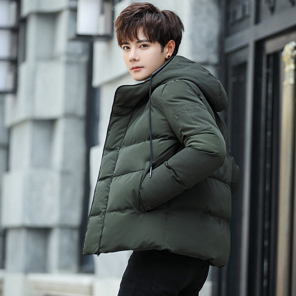 Elegáns férfi téli kabát kapucnival, három színben