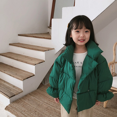 Καθημερινό παιδικό μπουφάν σε φαρδύ σχέδιο με υψηλό γιακά σε διάφορα χρώματα