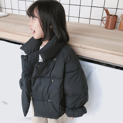 Καθημερινό παιδικό μπουφάν σε φαρδύ σχέδιο με υψηλό γιακά σε διάφορα χρώματα