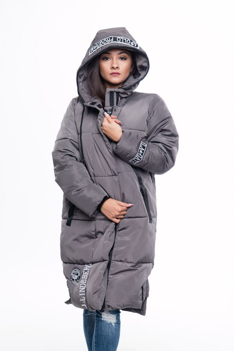 ΝΕΟ μακρύ γυναικείο μπουφάν για το χειμώνα σε μαύρο, γκρι, πράσινο και κόκκινο χρώμα