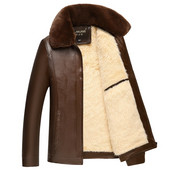 Κομψό ανδρικό μπουφάν δερματίνι με απαλή επένδυση