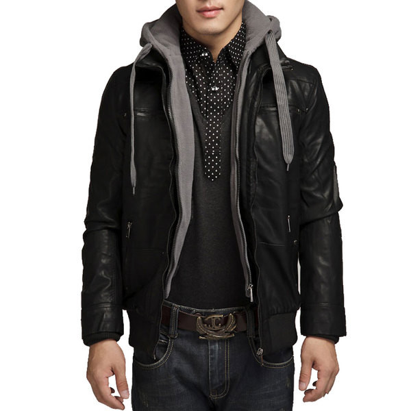 Eko bőrből készült sport és alkalmi férfi dzseki