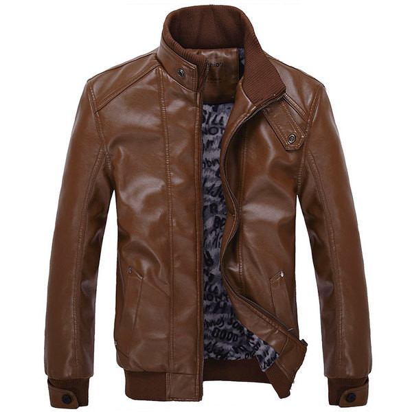 Κομψό ανδρικό μπουφάν αποό έκο δέρμα  σε δύο χρώματα