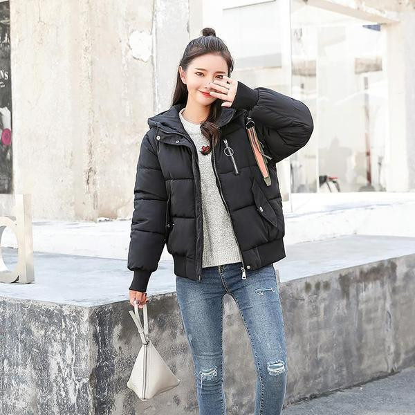 Geaca de dama cu gluga in patru culori cu decor cu fermoar